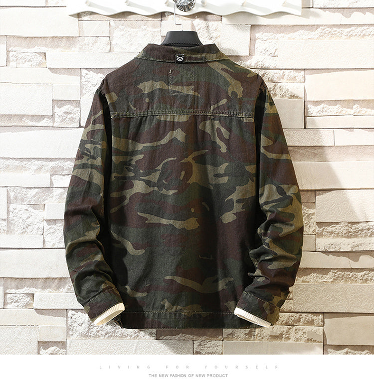 New Mens Camouflage Denim Jacket Coat Man Coats Jaqueta Masculino Jeans Jacket