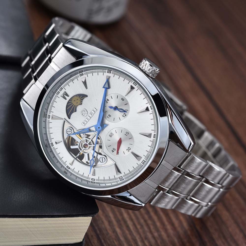 Relogio Masculino Men Tourbillon Watches Stainless Steel Band