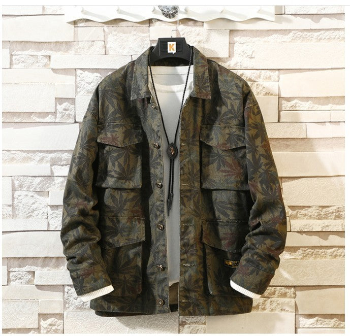 New Mens Camouflage Denim Jacket Coat Man Coats Jaqueta Masculino Jeans Jacket