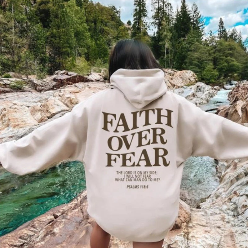Faith Over Fear Christian Hoodie Christian Sweatshirt Jesus Hoodie Aesthetic Clothes