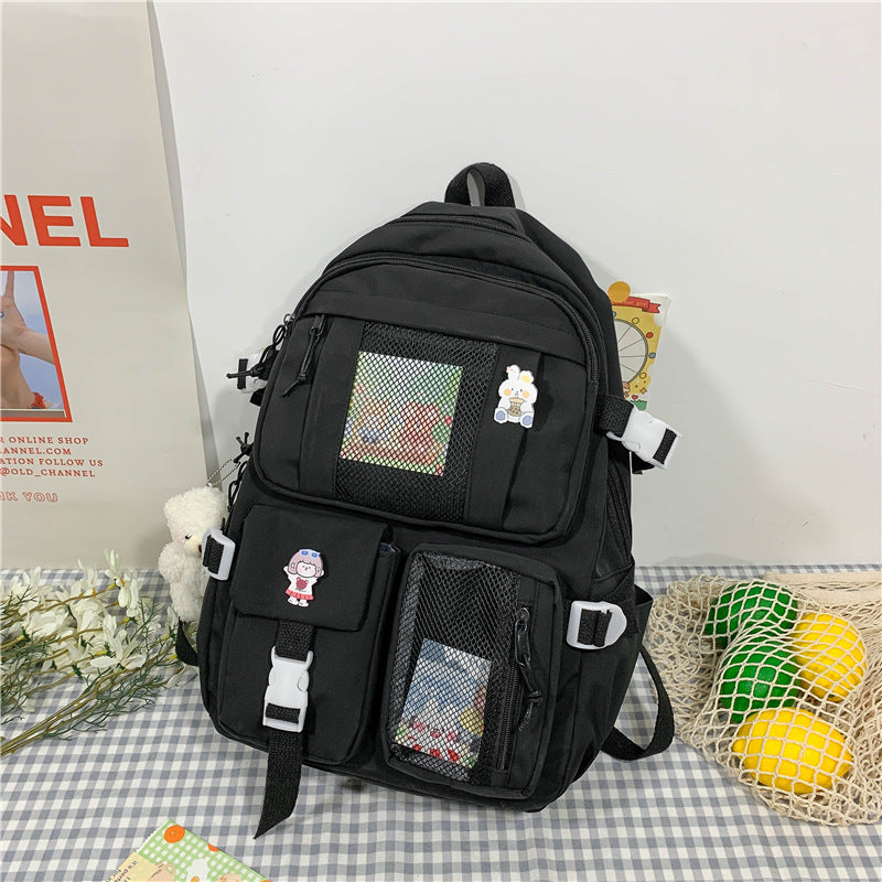 Large Capacity High School Student Cartoon Backpack