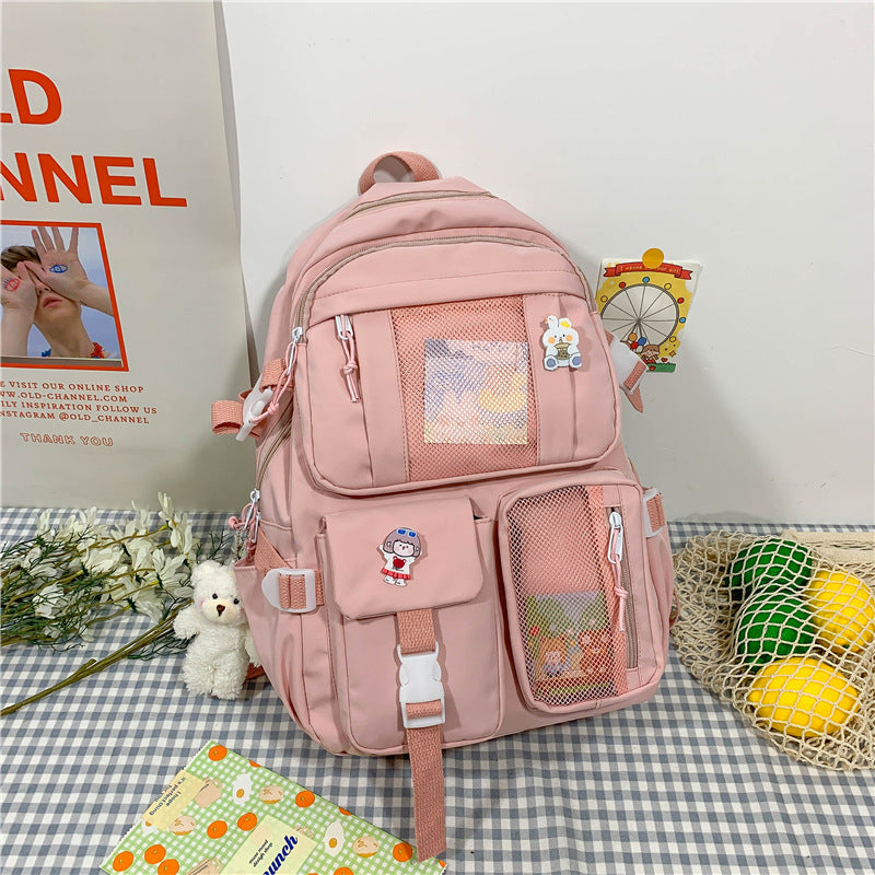 Large Capacity High School Student Cartoon Backpack