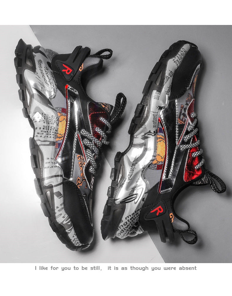 Breathable Tide Brand All-match Light Luxury Printing Men Casual Shoes