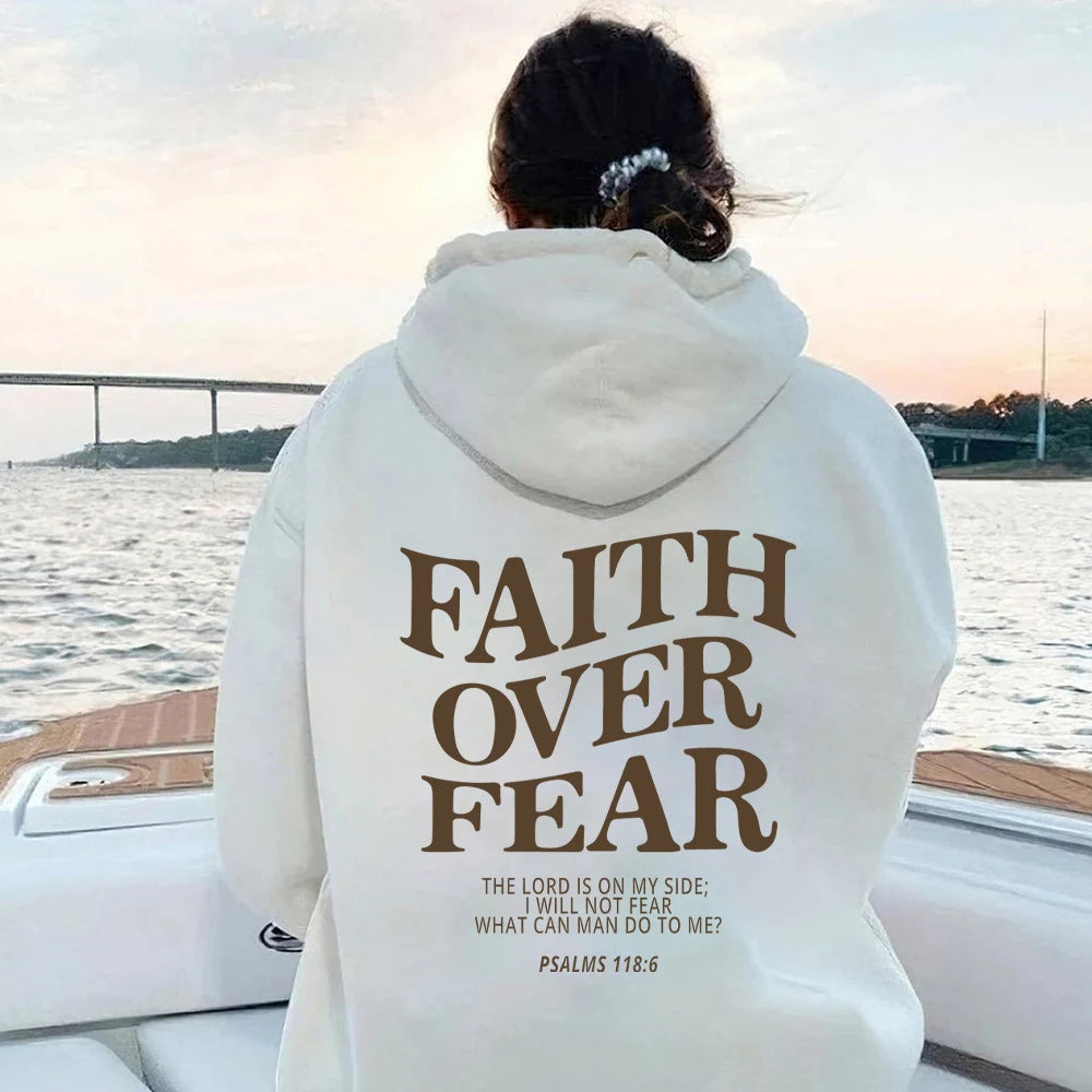 Faith Over Fear Christian Hoodie Christian Sweatshirt Jesus Hoodie Aesthetic Clothes