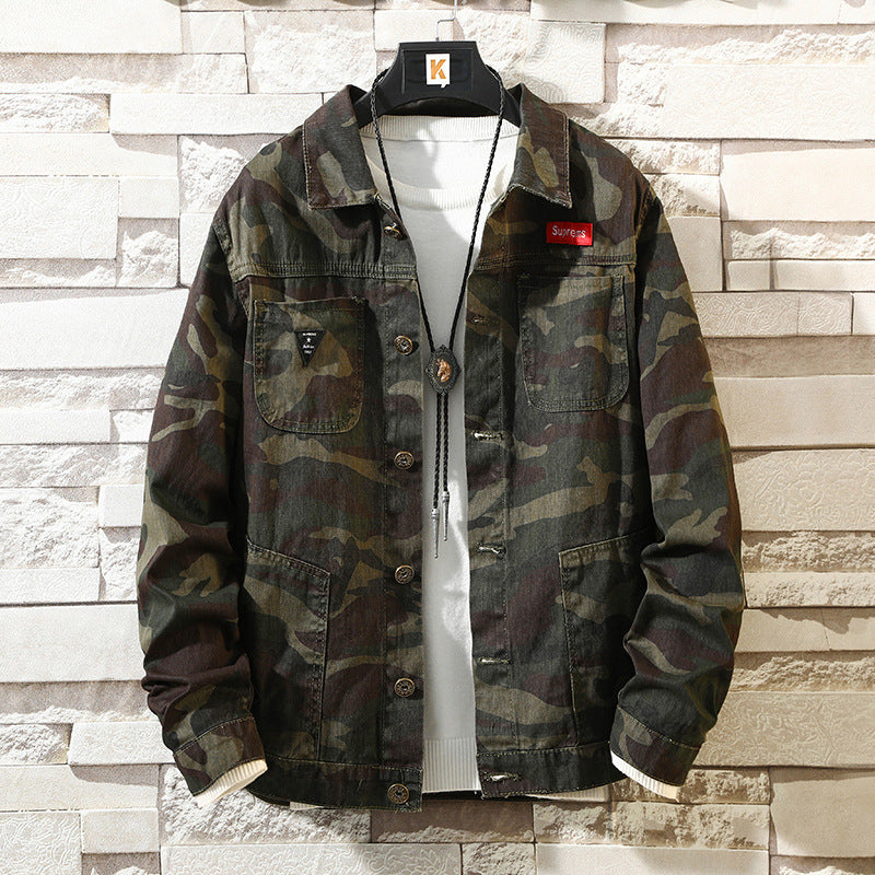 New Mens Camouflage Denim Jacket Coat Man Coats Jaqueta Masculino Jeans Jacket