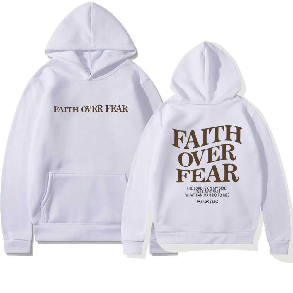 Faith Over Fear Christian Hoodie Christian Sweatshirt Jesus Hoodie Aesthetic Clothes